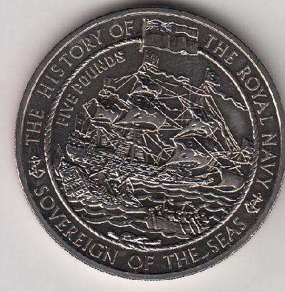 Beschrijving: 5 Pond ROYAL NAVY SHIP